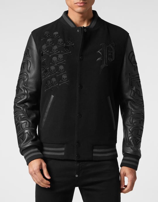 Bomber De Cuero Gothic Plein - Image 2