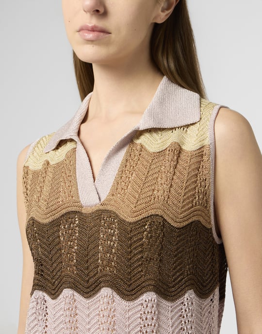 Polo Neck Mini Dress Color Wave - Image 2