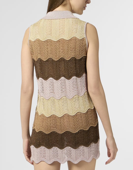 Polo Neck Mini Dress Color Wave - Image 4