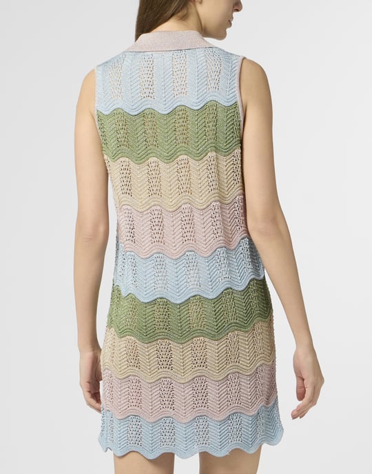 Polo Neck Mini Dress Color Wave - Image 5
