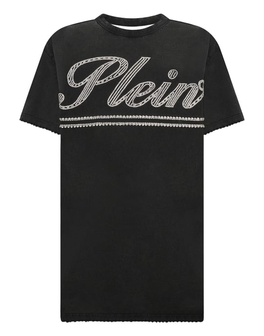 Open Back T-Shirt Dress Strass Signature - Image 1