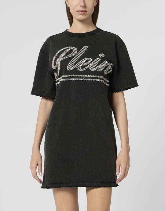 Open Back T-Shirt Dress Strass Signature - Image 2