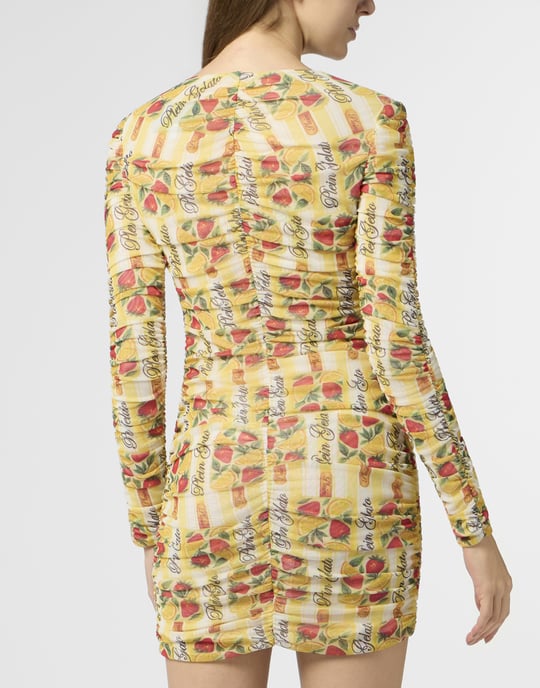 Wrinkled Tulle Mini Dress Gelato - Image 5