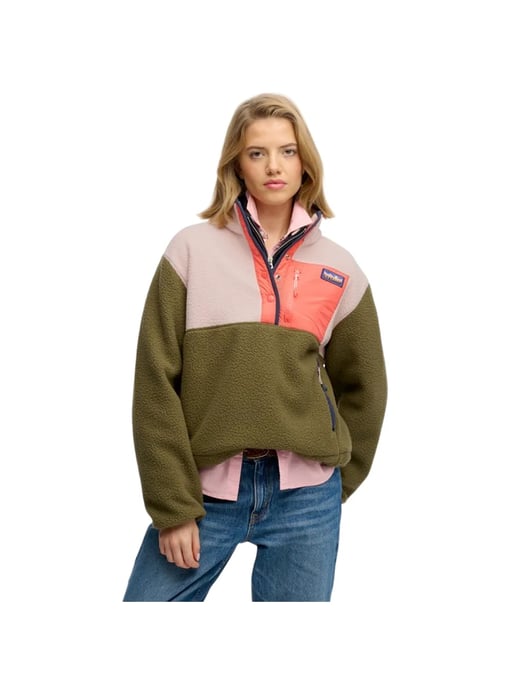 Sudadera polar Superdry para mujer con bloques de color - Image 1