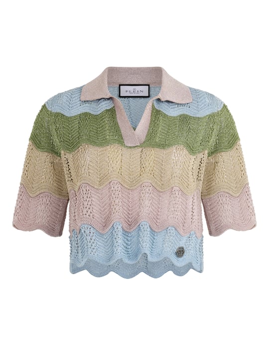 Knitted Polo T-Shirt Color Wave - Image 1