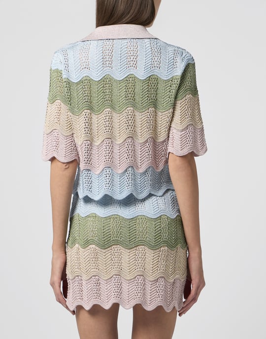 Knitted Polo T-Shirt Color Wave - Image 5