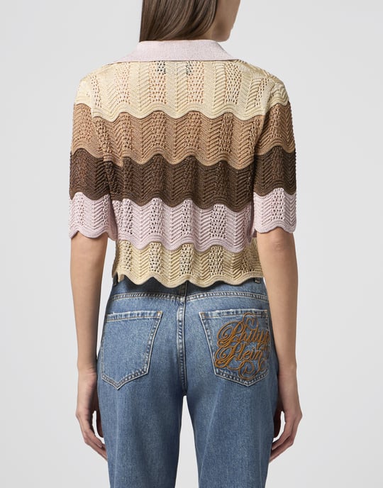 Knitted Polo T-Shirt Color Wave - Image 5