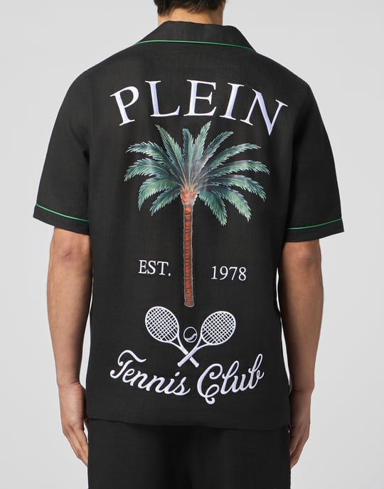 Linen Bowling Shirt Plein Tennis - Image 5