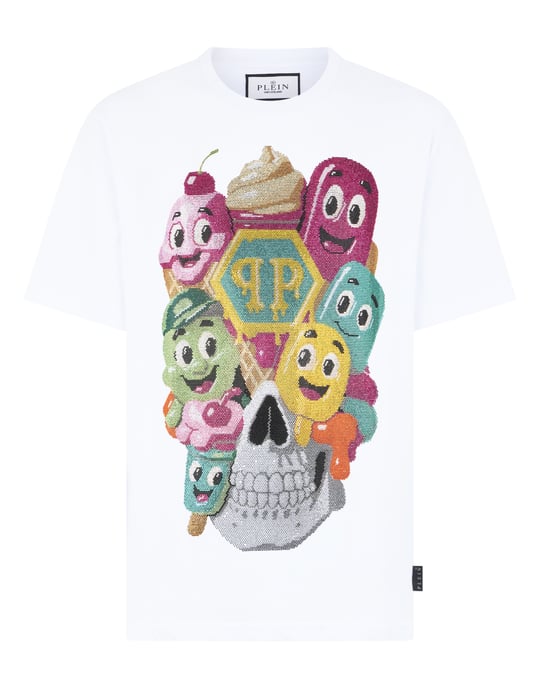 Round Neck T-Shirt Little Ice Cream Skull - Image 1