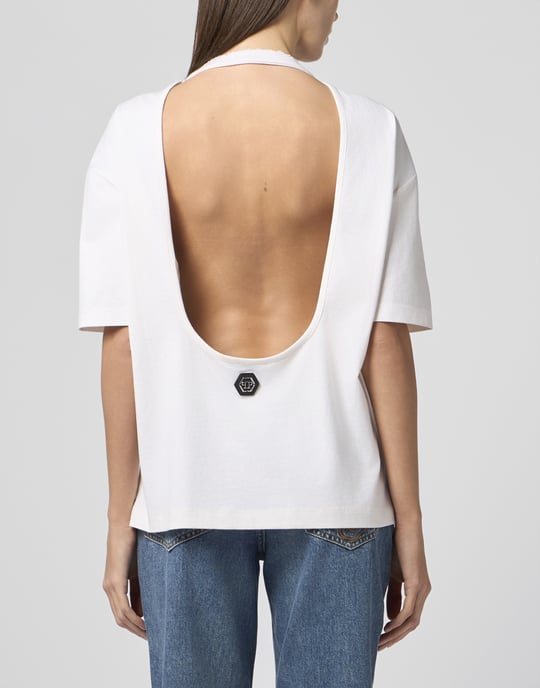 Open Back Man Fit T-Shirt Flamingo Crystals - Image 5