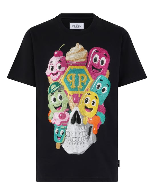 Round Neck T-Shirt Little Ice Cream Skull - Image 1