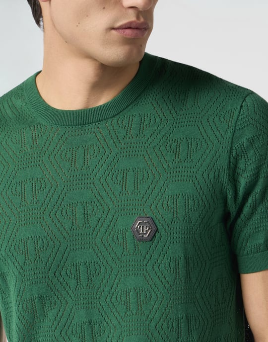Round Neck T-Shirt Openwork Monogram - Image 3
