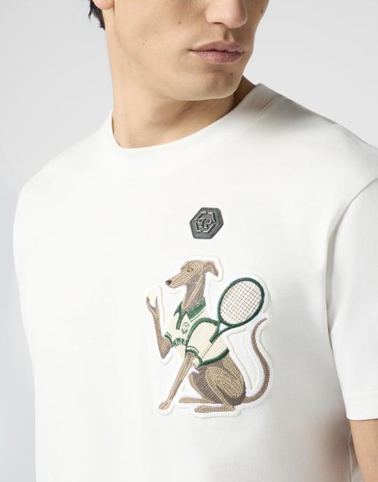 Round Neck T-Shirt Tennis Pet Patch - Image 3