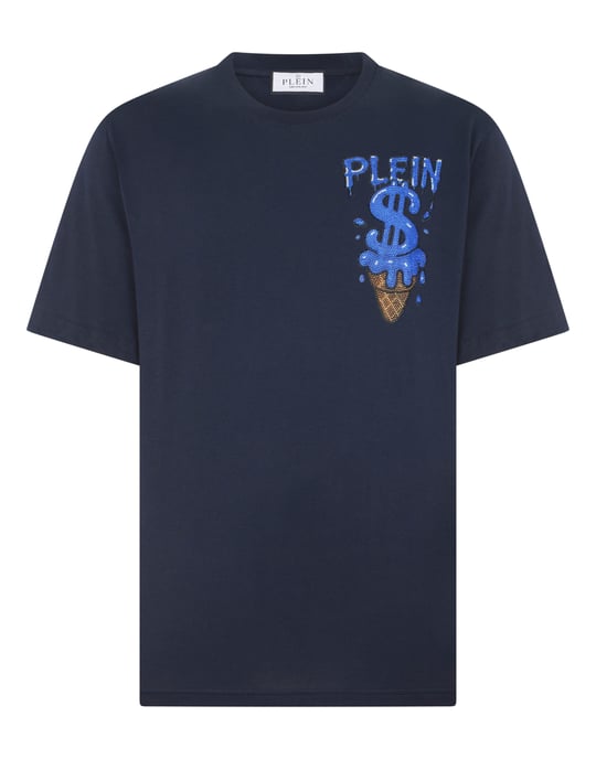 Round Neck T-Shirt Ice Cream Dollar Patch - Image 1