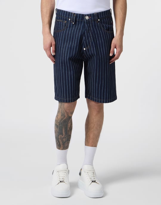 Denim Shorts Pinstripe - Image 2