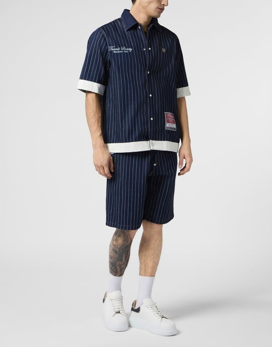 Denim Shorts Pinstripe - Image 4