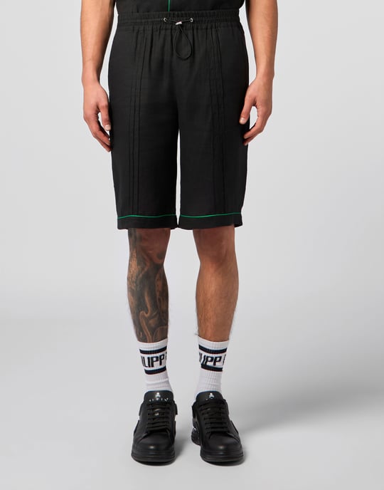 Linen Drawstring Shorts Plein Tennis - Image 2
