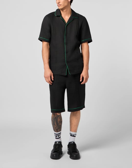 Linen Drawstring Shorts Plein Tennis - Image 4