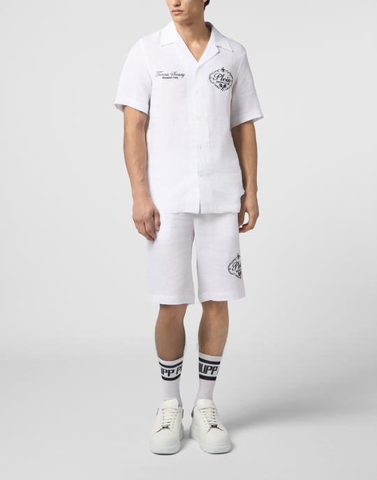 Linen Drawstring Shorts Tennis Club - Image 4