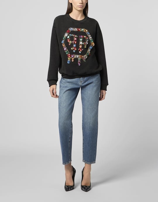 Open Back Sweatshirt Hexagon Stones - Image 4