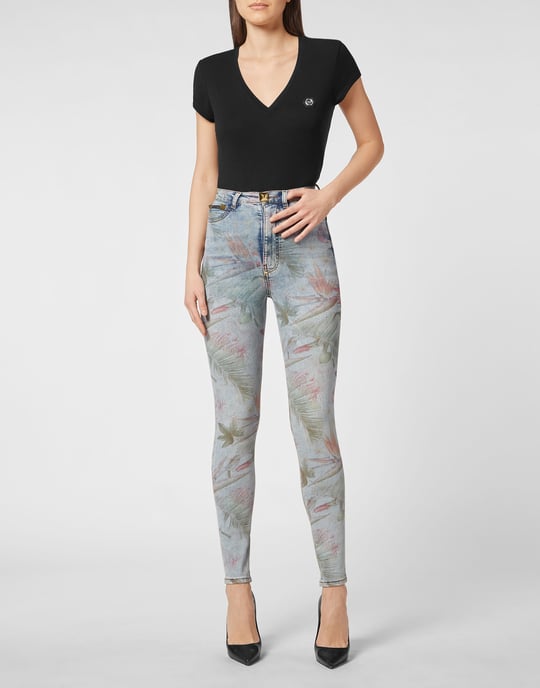 Jegging De Cintura Alta Flowers - Image 4