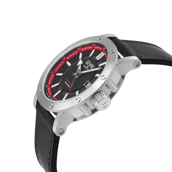 Gevril Men's FlatIron 316L SS Case, Black Dial, Black Strap - Image 3