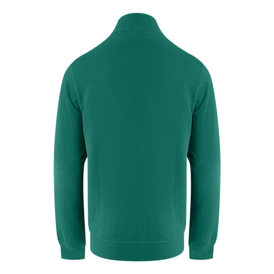 Sudadera De Forro Polar Aquascutum Active Con Cuello Alto Y Cremallera Completa, Logo Pequeño, Color Verde Caza - Image 2