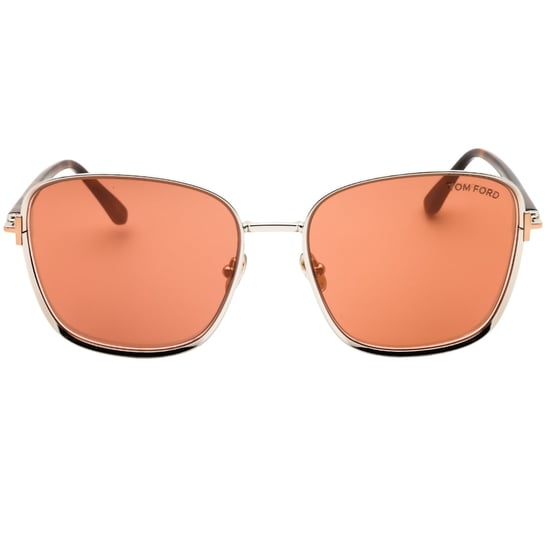 Gafas De Sol Tom Ford Con Montura De Rutenio Oscuro Brillante Y Lentes De Espejo Marrones - Image 1