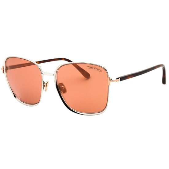 Gafas De Sol Tom Ford Con Montura De Rutenio Oscuro Brillante Y Lentes De Espejo Marrones - Image 2