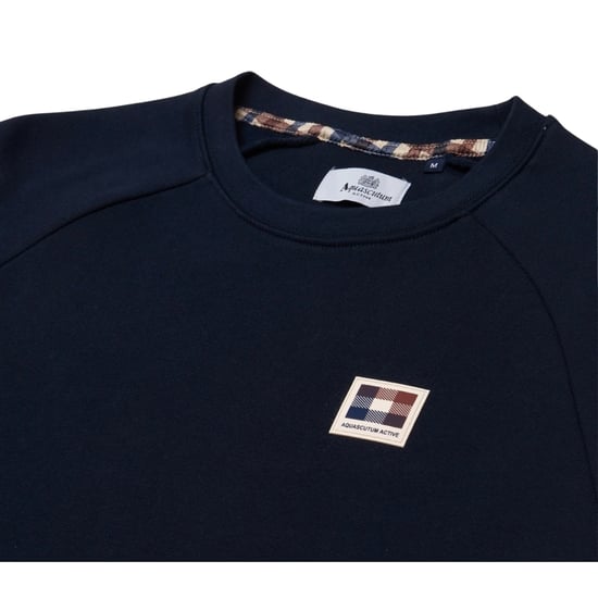 Sudadera Aquascutum Active Patch De Cuello Redondo Azul Marino - Image 2