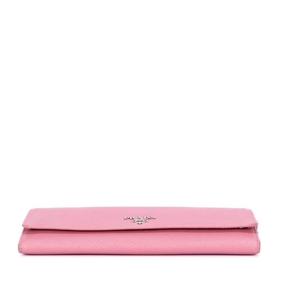 Prada Continental Flap Wallet Crossbody en rosa Cuero de ternero - Image 6