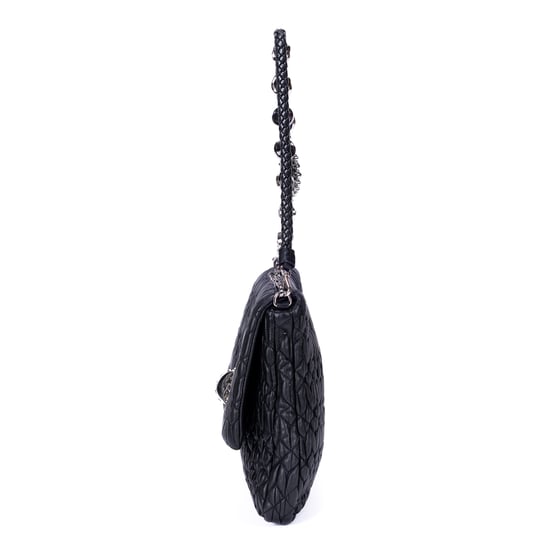 Miu Miu Medium Crystal Chain Flap Clutch en negro Cuero de ternero - Image 3