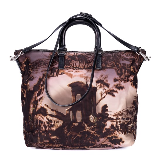 Prada Tessuto Nylon Temple Print Tote Bag en negro Lienzo - Image 5