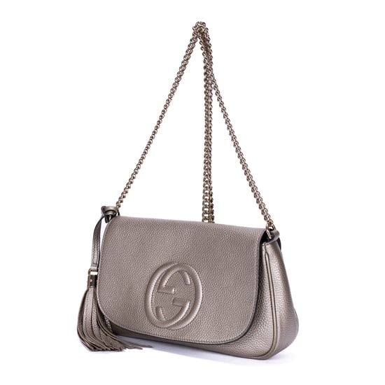 Gucci Soho Chain Crossbody en plata Cuero de becerro - Image 2