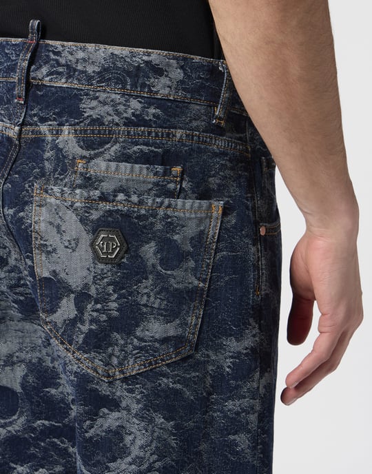 Beach Boy Fit Jeans All-Over Skulls Skull - Image 3