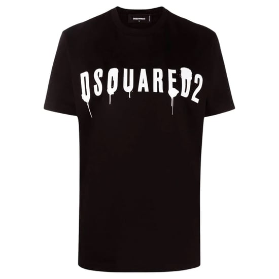 Camiseta Negra Con Logo De Dsquared2 Con Efecto De Goteo - Image 1
