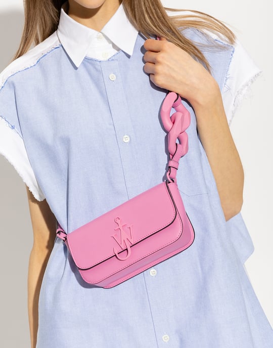 Bolso de Hombro de Cuero Rosa - Image 5