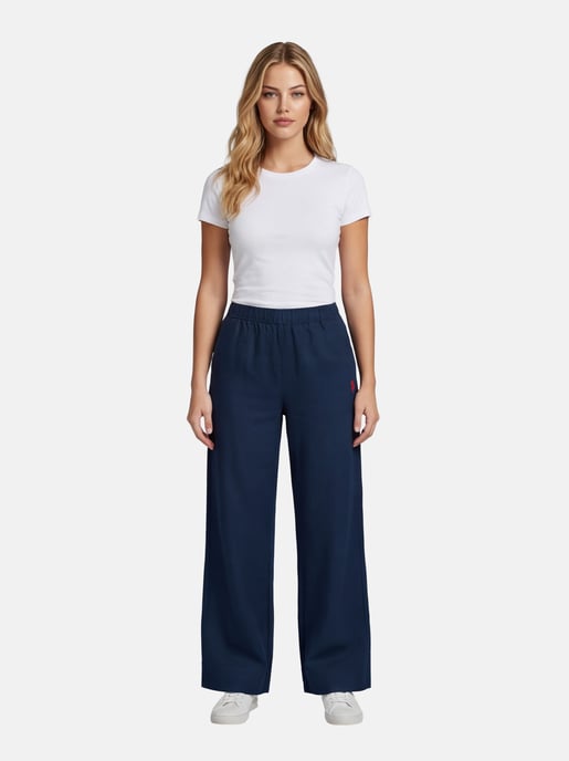 Pantalón de lino para mujer U.S. Polo Assn. con cintura elástica - Image 3