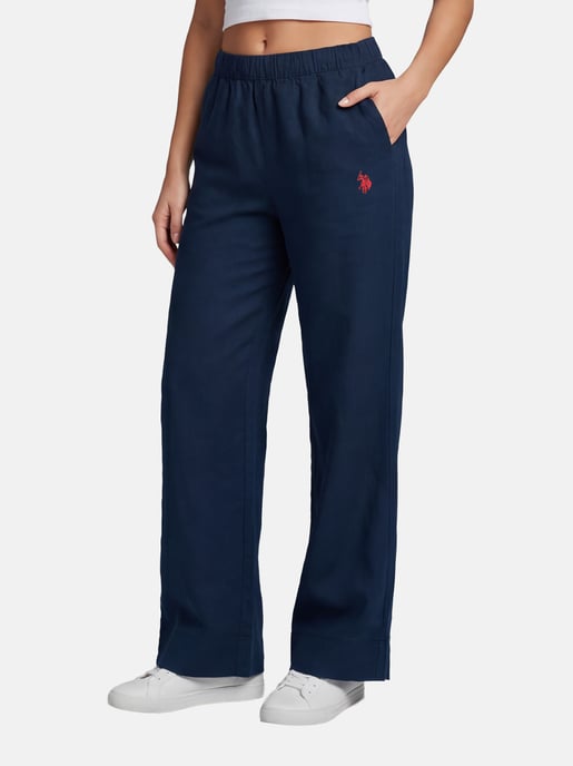 Pantalón de lino para mujer U.S. Polo Assn. con cintura elástica - Image 4