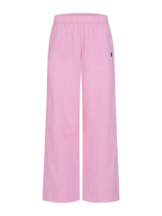 Pantalón de lino para mujer U.S. Polo Assn. con cintura elástica - Image 1