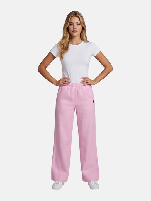 Pantalón de lino para mujer U.S. Polo Assn. con cintura elástica - Image 3