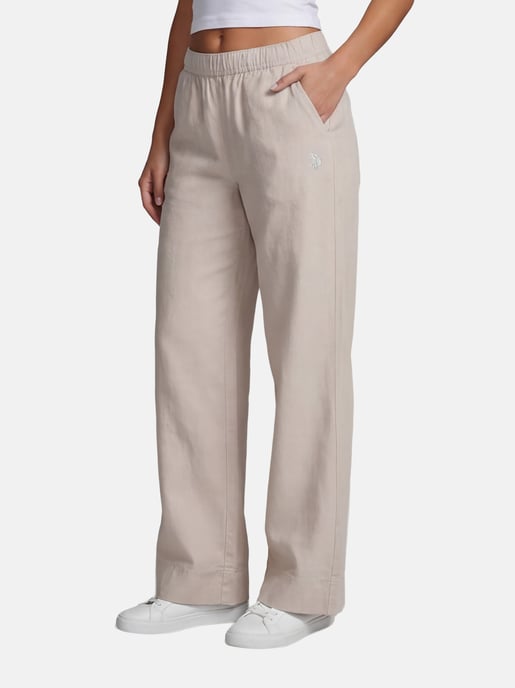 Pantalón de lino para mujer U.S. Polo Assn. con cintura elástica - Image 4