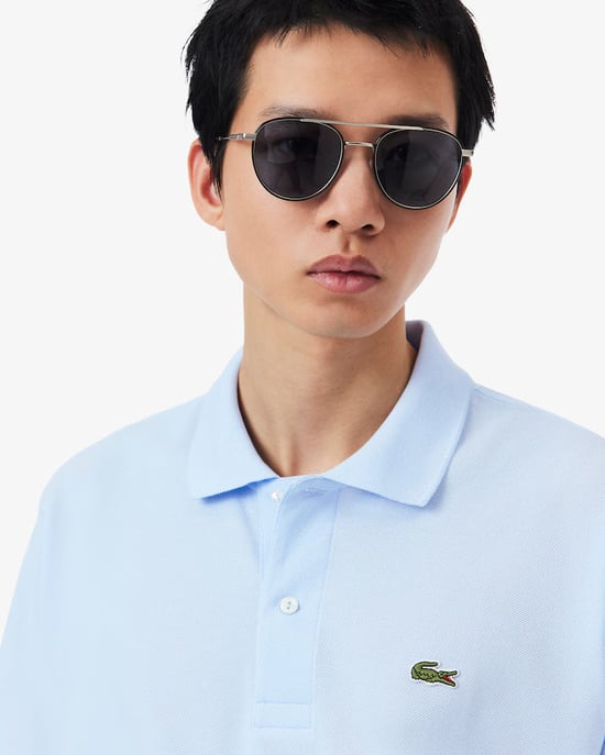 Lacoste Polo SS L1212 Polo de corte clásico azul claro - Image 3