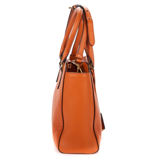 Prada Convertible Sound Lock Satchel  en  naranja Cuero de ternero - Image 4
