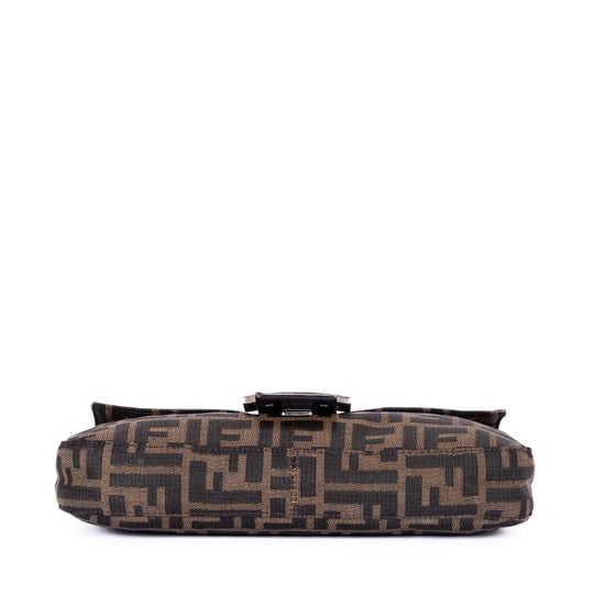 Fendi Small Fold Over Baguette Small en negro Lienzo - Image 6