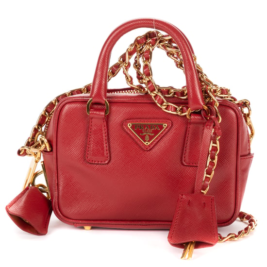 Prada Mini Top Handle Crossbody Mini en rojo Cuero de ternero - Image 1