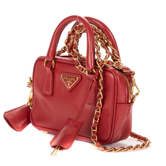 Prada Mini Top Handle Crossbody Mini en rojo Cuero de ternero - Image 2