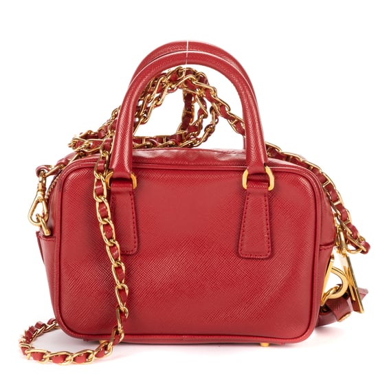 Prada Mini Top Handle Crossbody Mini en rojo Cuero de ternero - Image 5