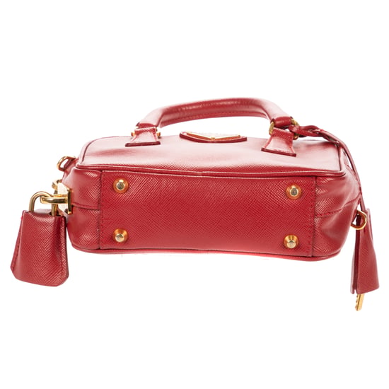 Prada Mini Top Handle Crossbody Mini en rojo Cuero de ternero - Image 6