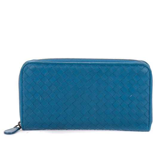 Bottega Veneta Zip Around Wallet en azul Cuero de becerro - Image 1